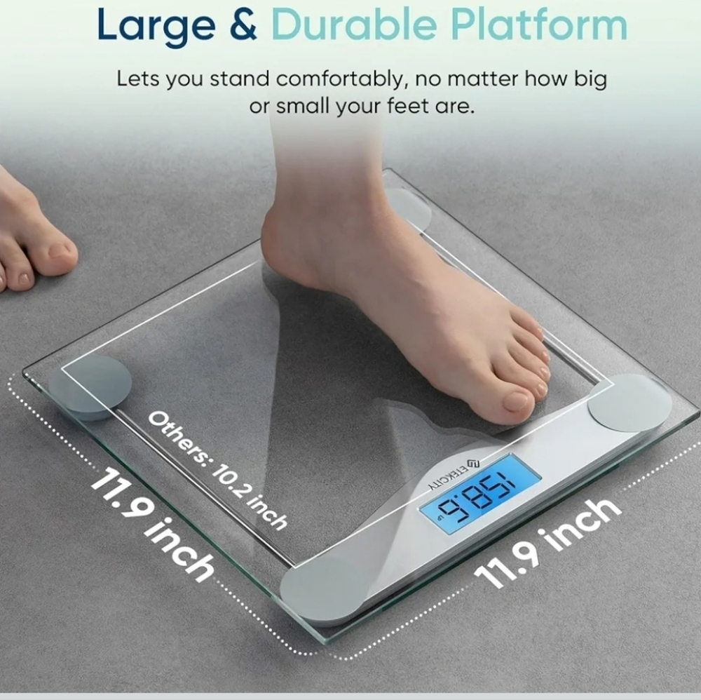 Digital Body Weight Bathroom Scale, Large Blue LCD EB4074C Etekcity BRAND NEW - Picture 2 of 5